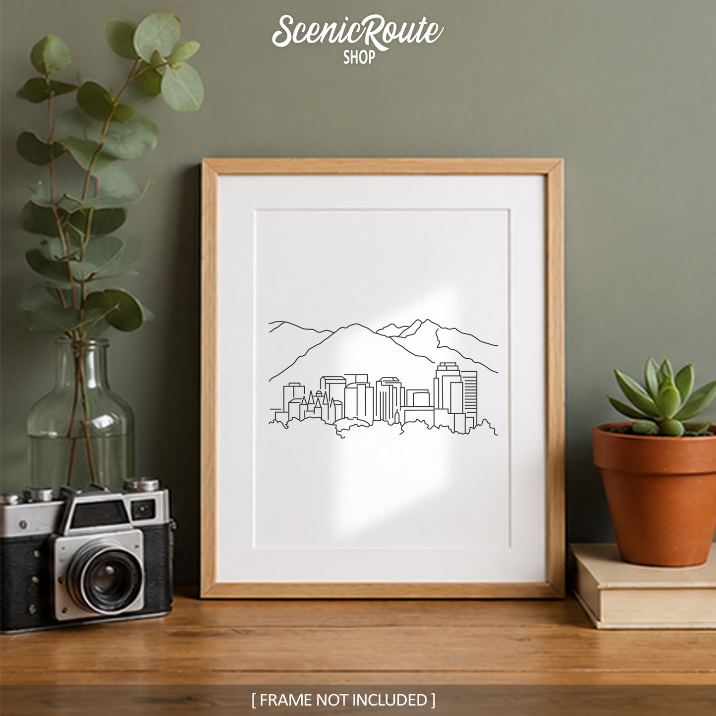Salt Lake City Utah Skyline Art Print