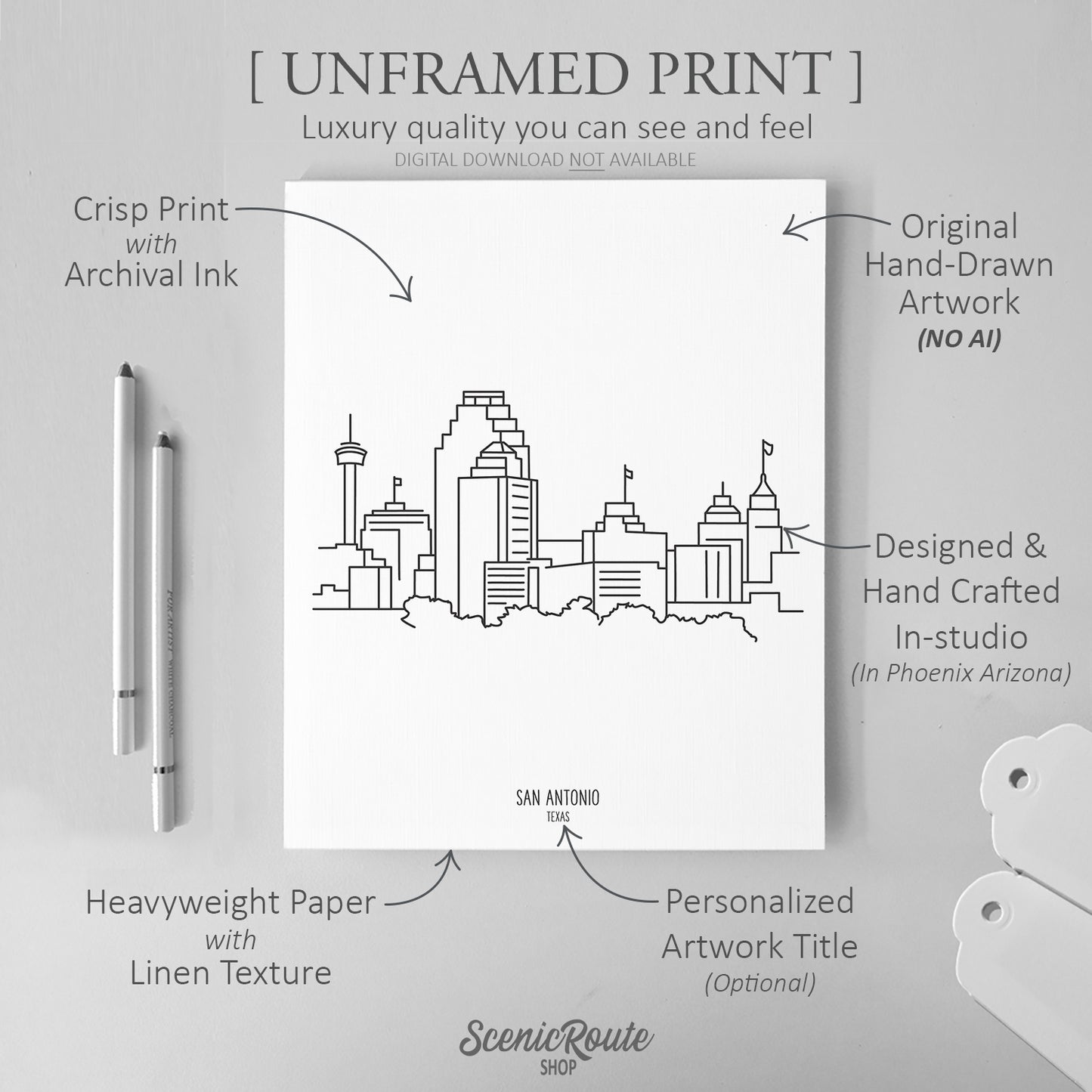 San Antonio Texas Skyline Art Print