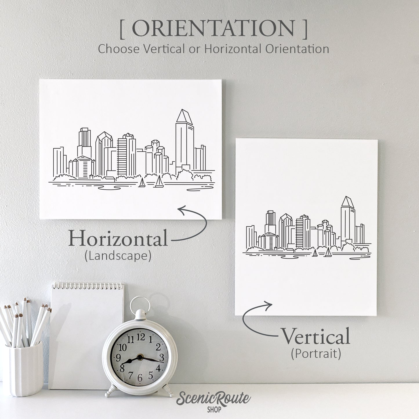 San Diego California Skyline Art Print