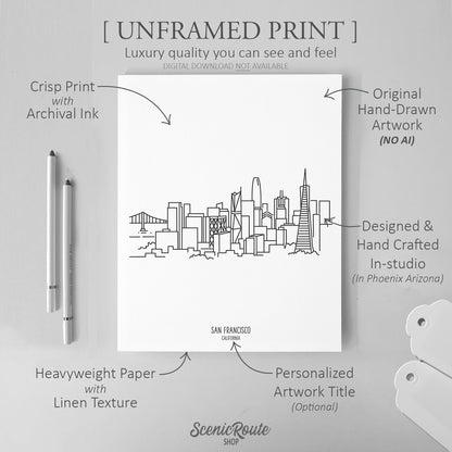 San Francisco California Skyline Art Print