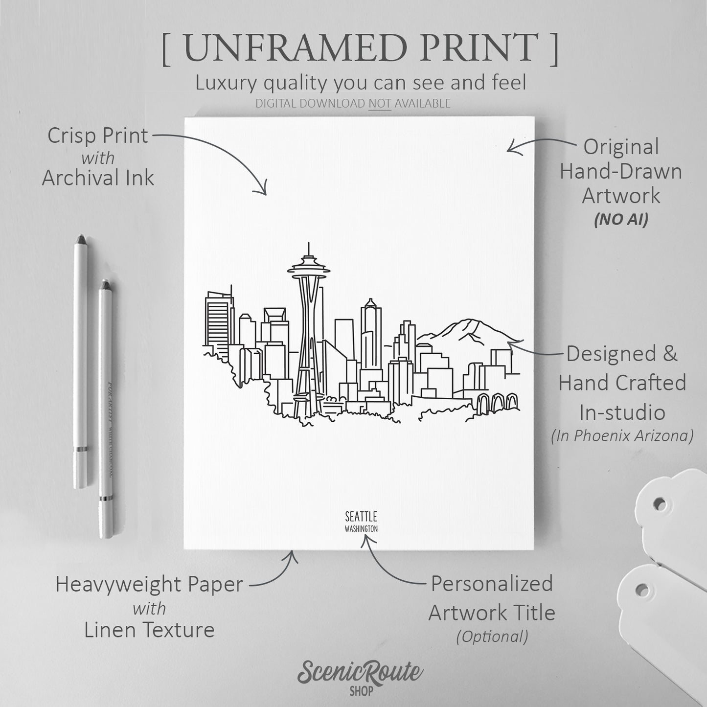 Seattle Washington Skyline Art Print