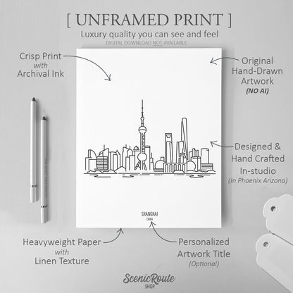 Shanghai China Skyline Art Print