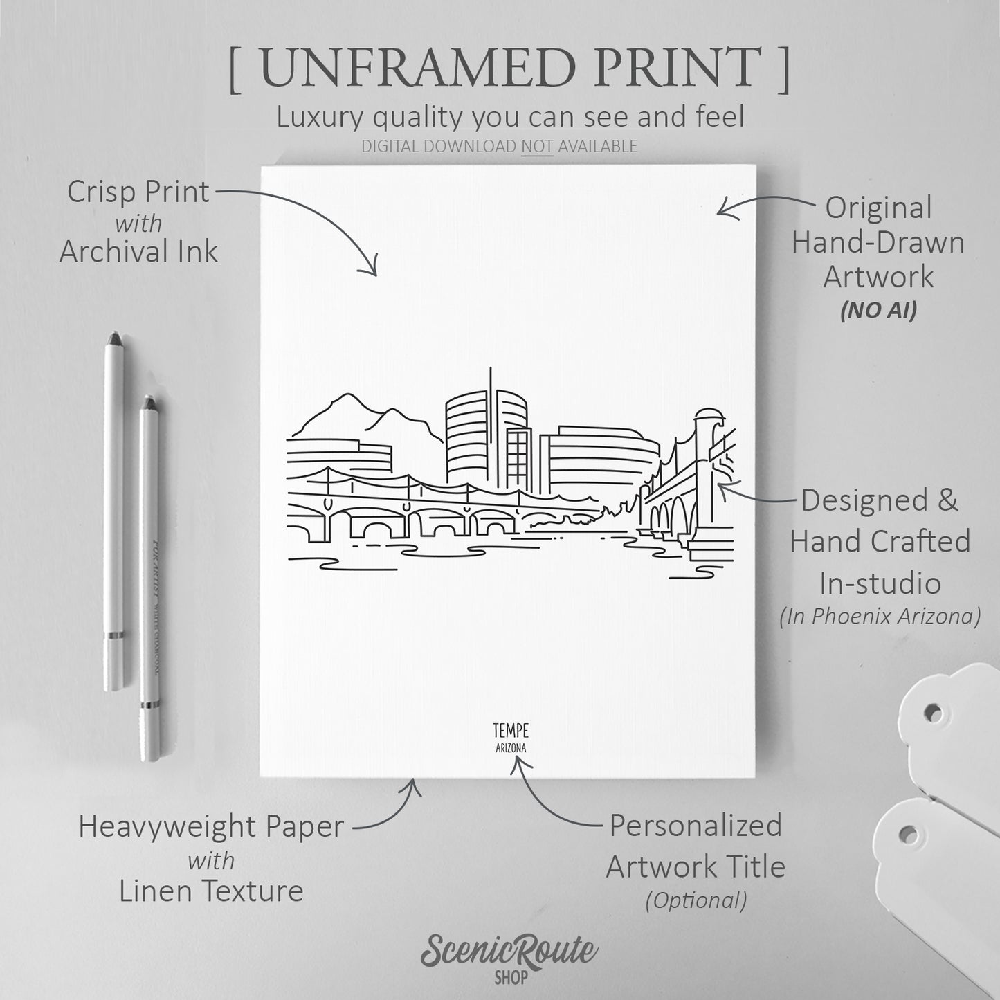 Tempe Arizona Skyline Art Print