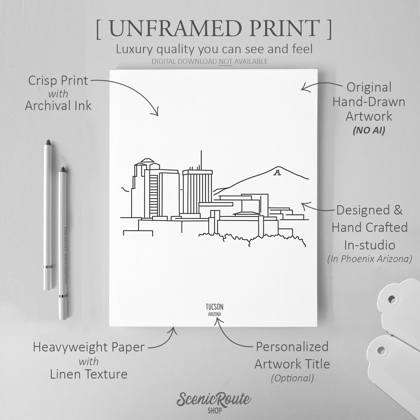 Tucson Arizona Skyline Art Print