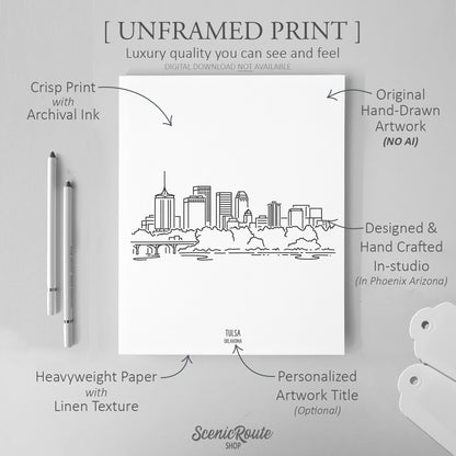 Tulsa Oklahoma Skyline Art Print