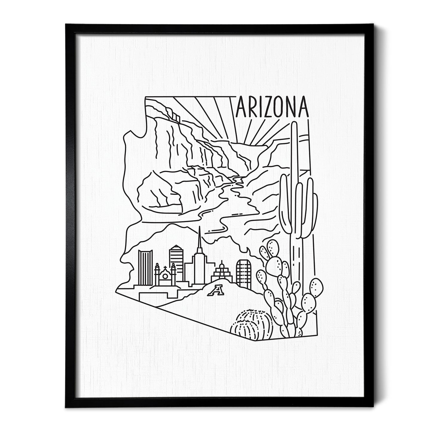 Arizona State Outline Drawing