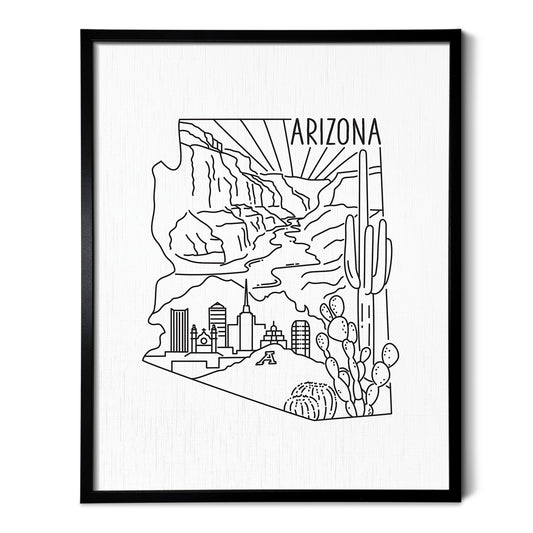 Arizona State Outline Drawing