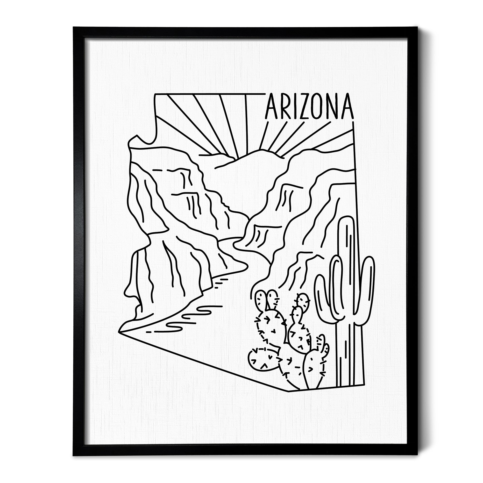 Arizona State Outline Drawing Scenic Route Shop arizona-state-outline-drawing-scenic-route-shop
