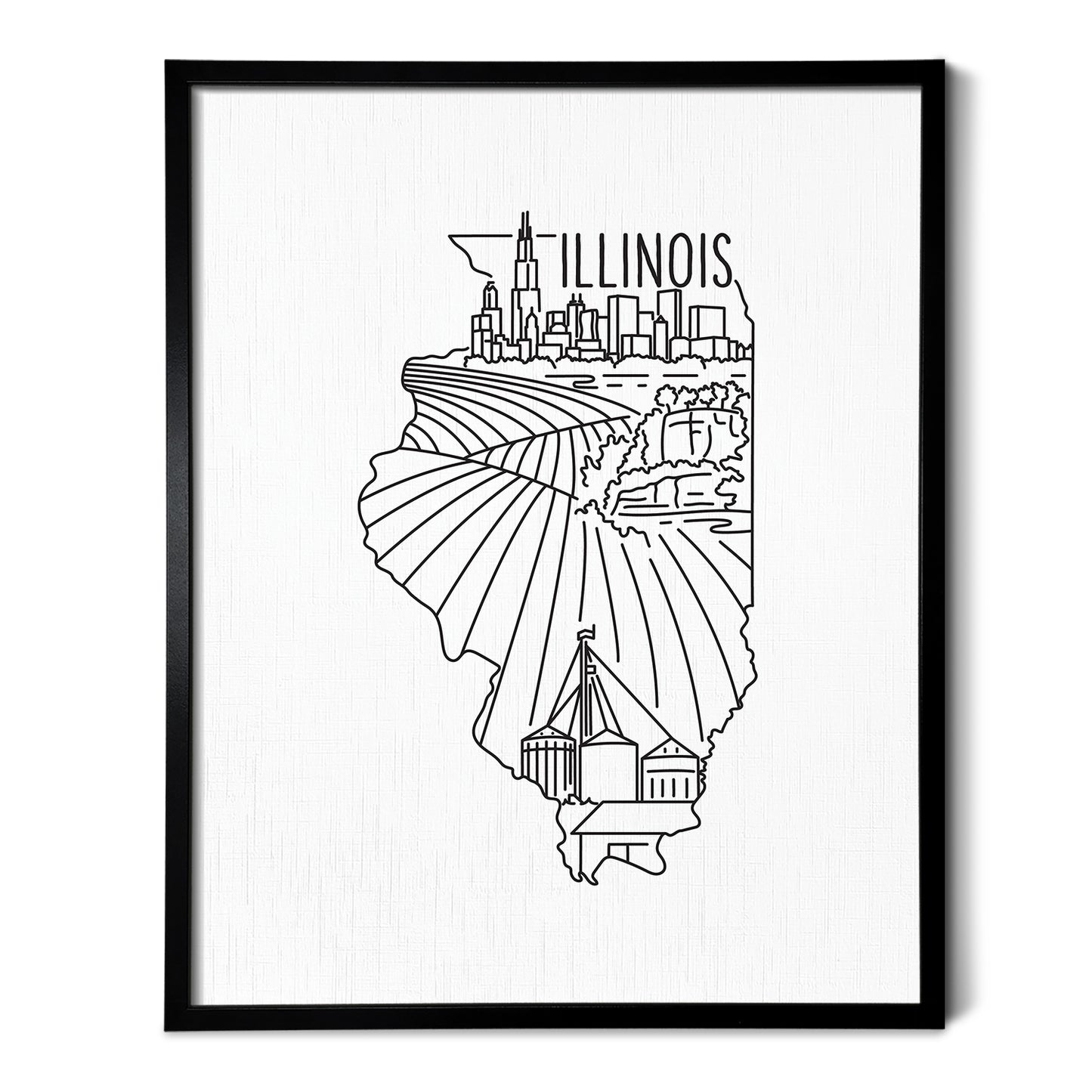 Illinois State Outline Drawing