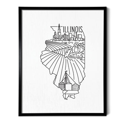 Illinois State Outline Drawing