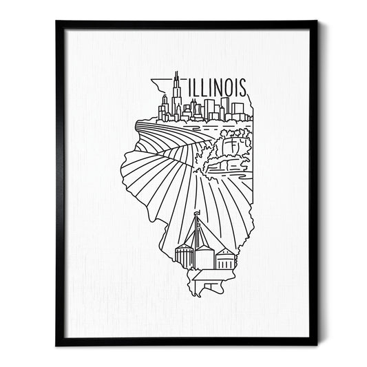 Illinois State Outline Drawing