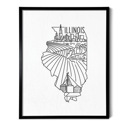 Illinois State Outline Drawing