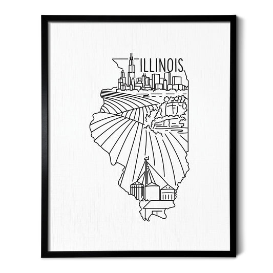 Illinois State Outline Drawing