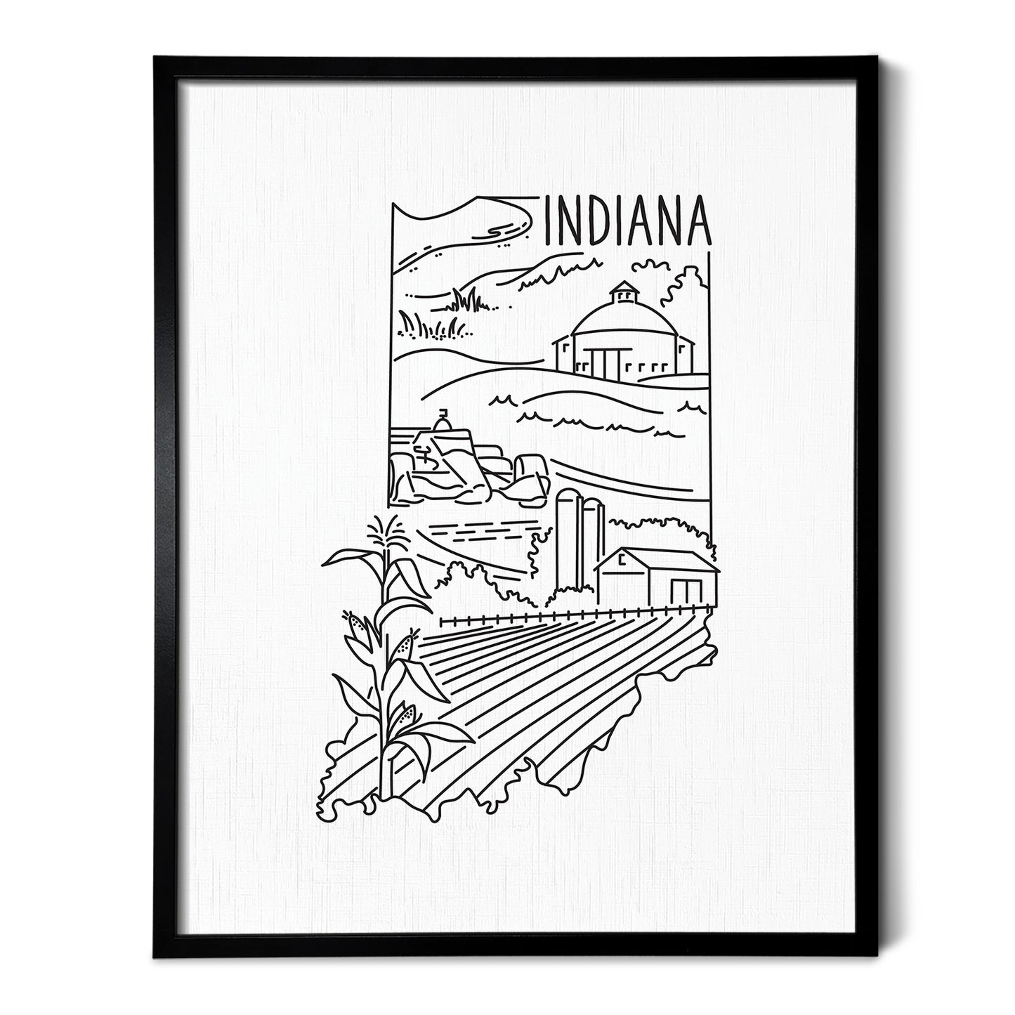 Indiana State Outline Drawing