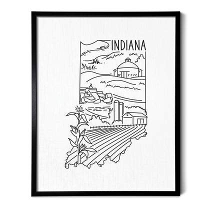 Indiana State Outline Drawing