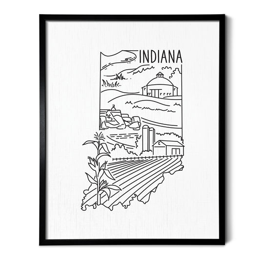 Indiana State Outline Drawing