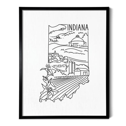 Indiana State Outline Drawing