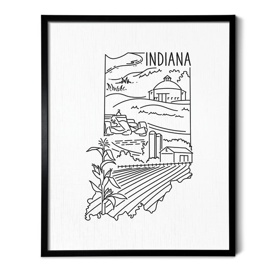 Indiana State Outline Drawing