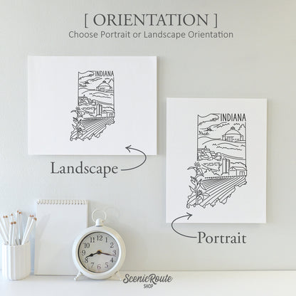 Indiana State Outline Drawing