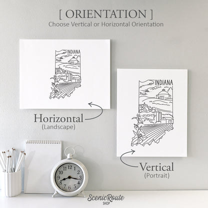 Indiana State Outline Drawing