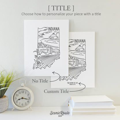 Indiana State Outline Drawing