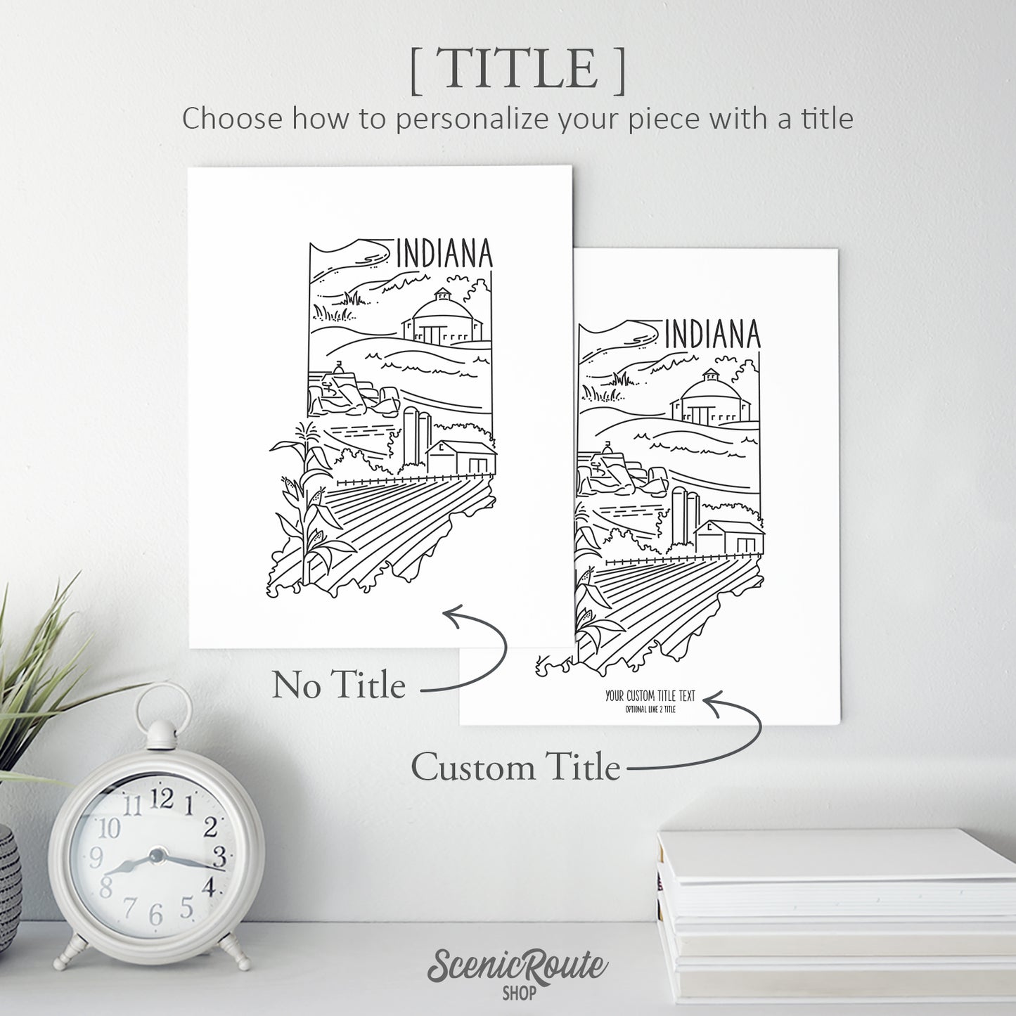 Indiana State Outline Drawing
