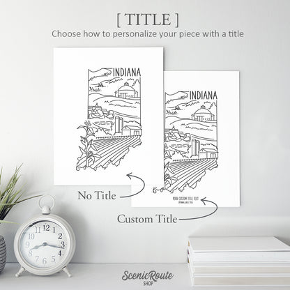 Indiana State Outline Drawing