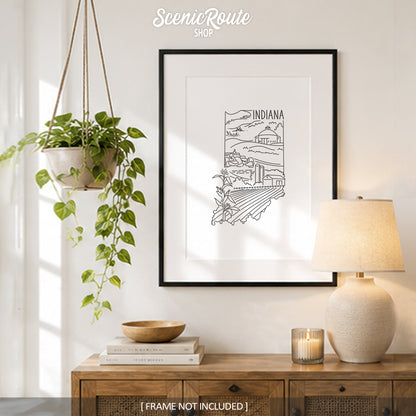 Indiana State Outline Drawing