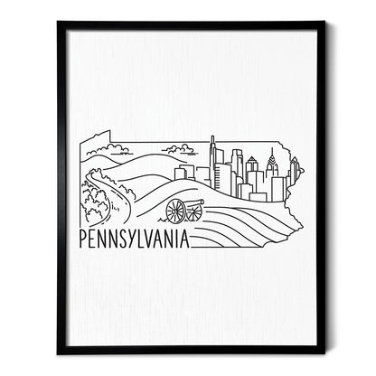 Pennsylvania State Outline Drawing