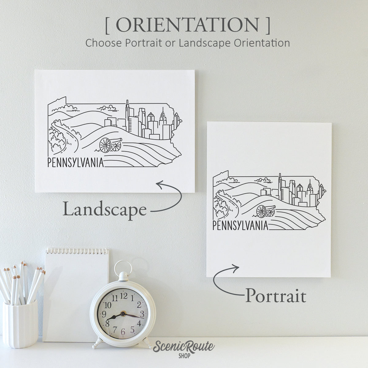 Pennsylvania State Outline Drawing