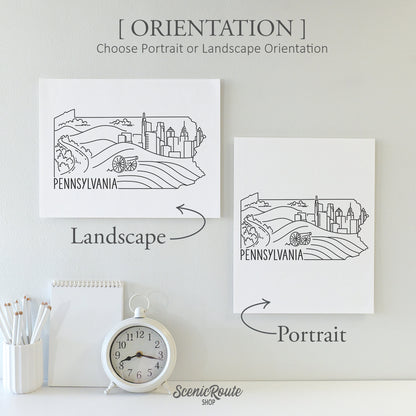 Pennsylvania State Outline Drawing