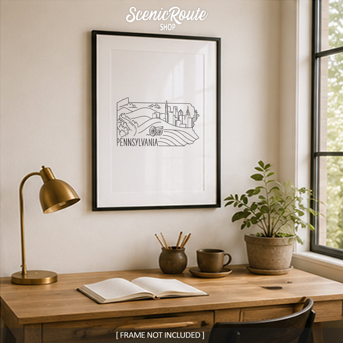Pennsylvania State Outline Drawing