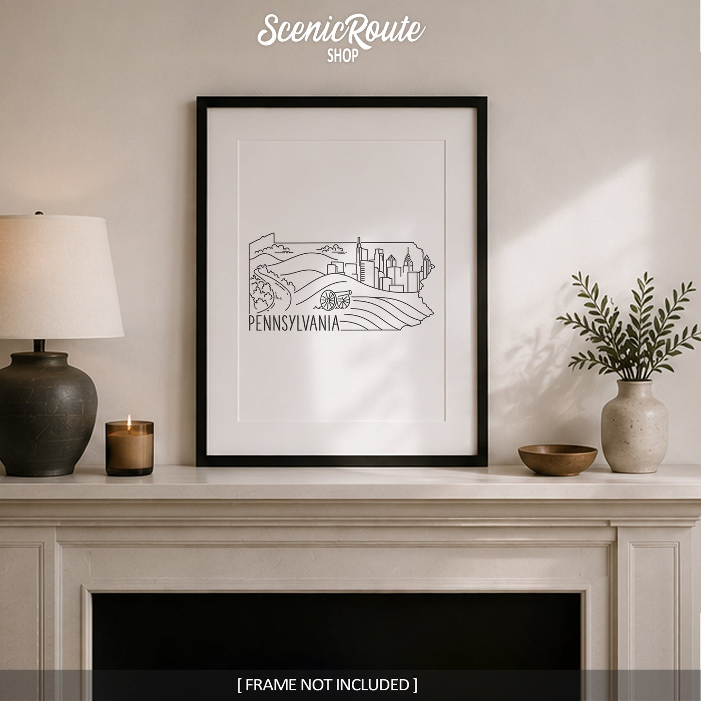 Pennsylvania State Outline Drawing
