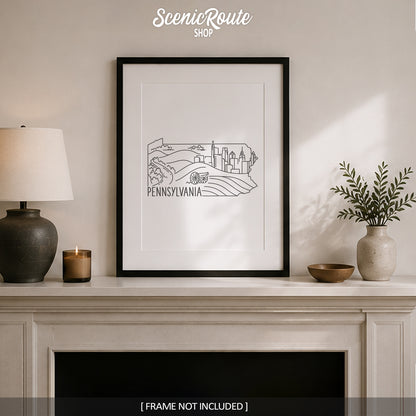 Pennsylvania State Outline Drawing