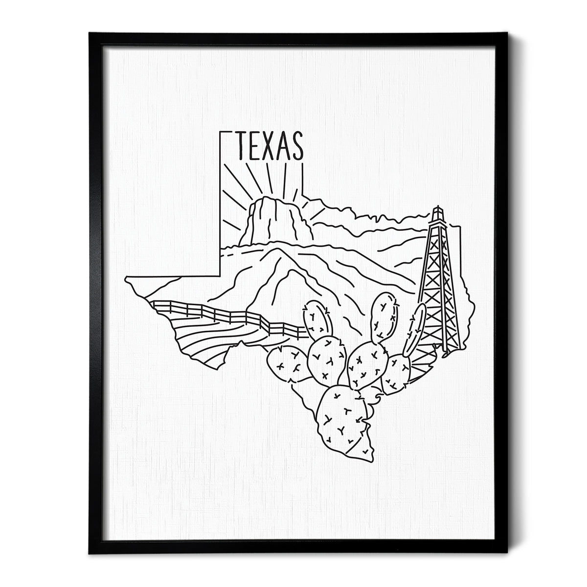 Texas State Outline Drawing