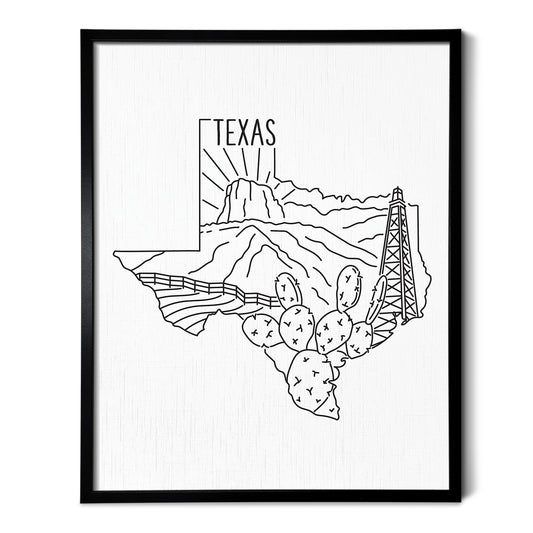 Texas State Outline Drawing