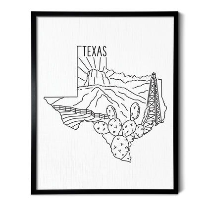 Texas State Outline Drawing
