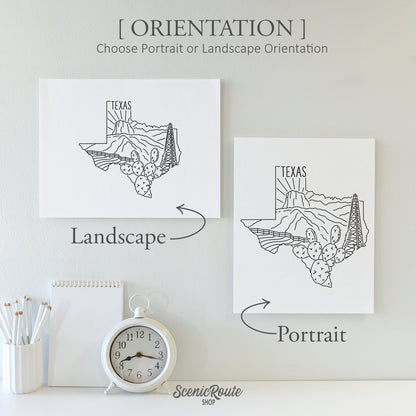 Texas State Outline Drawing