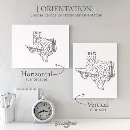 Texas State Outline Drawing