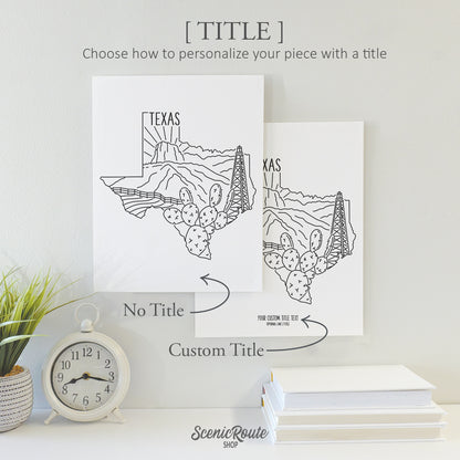 Texas State Outline Drawing