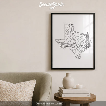 Texas State Outline Drawing